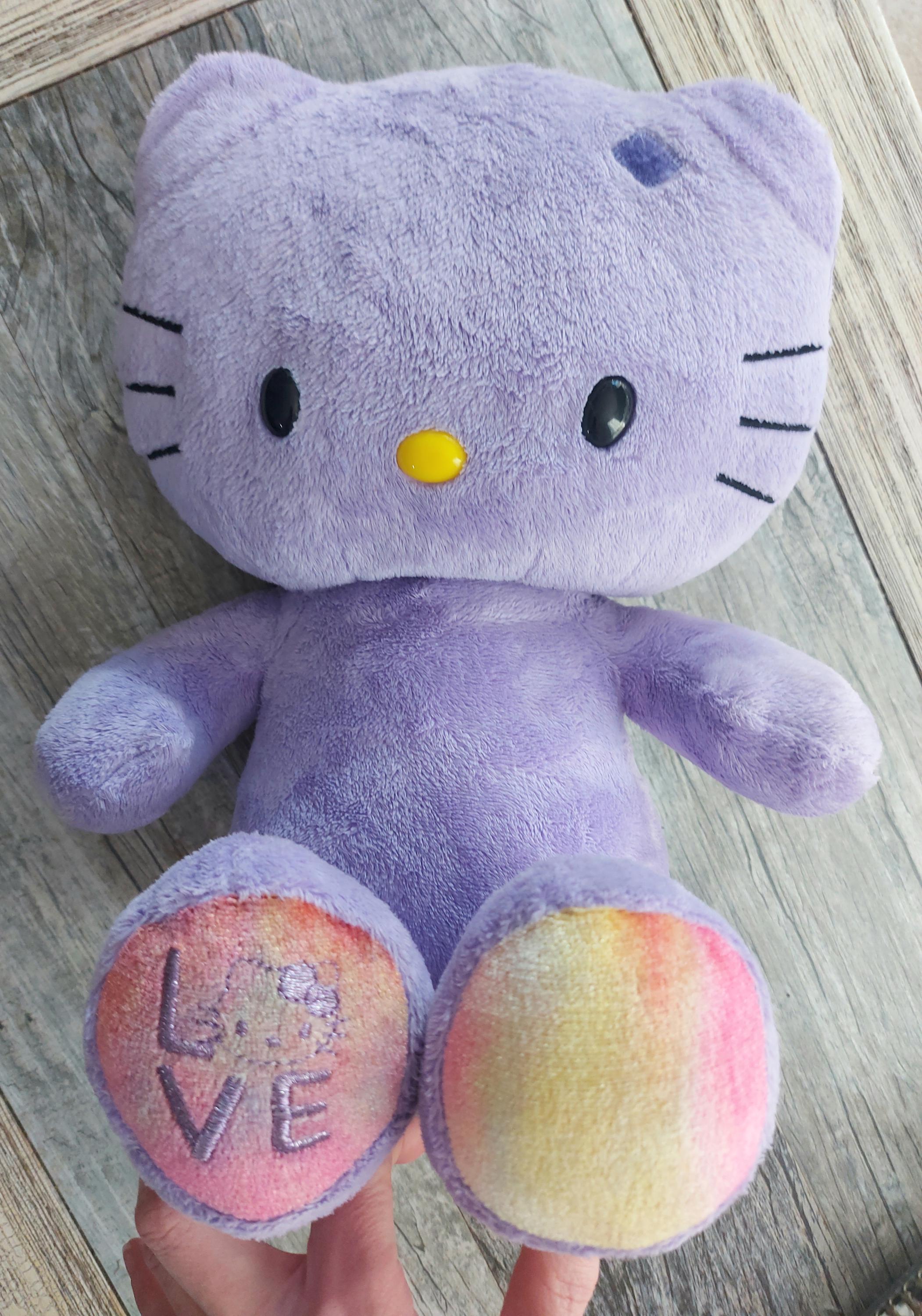 Build A Bear BAB Hello Kitty Purple Plush Cat LOVE Tie Dye Sanrio