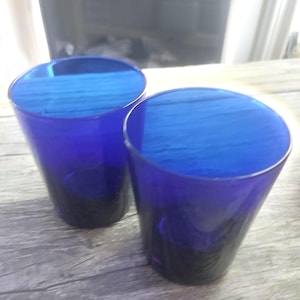 Set of 2 Vintage Libbey Cobalt Blue Glasses
