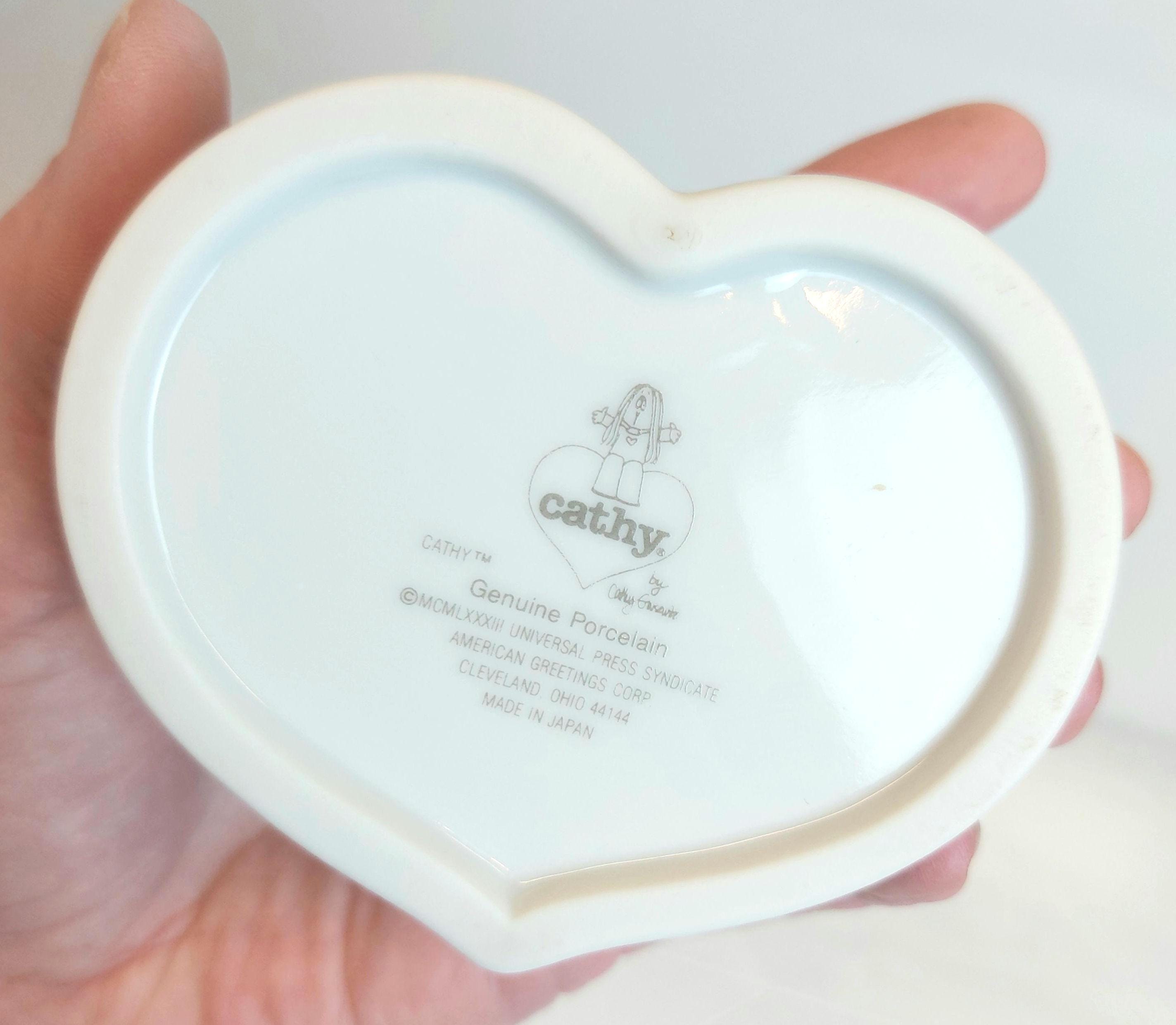 Vintage 1983 Love is the Answer Cathy Cartoon Porcelain Heart