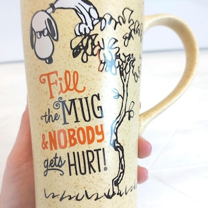 Hallmark Exclusive Peanuts Snoopy Tall Pottery Coffee Mug No Lid