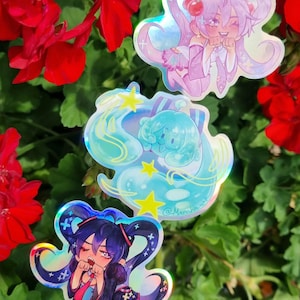 Hatsune Miku Sticker // Sakura Miku, Zatsune Miku, Bubble Miku // VOCALOID holographic sticker