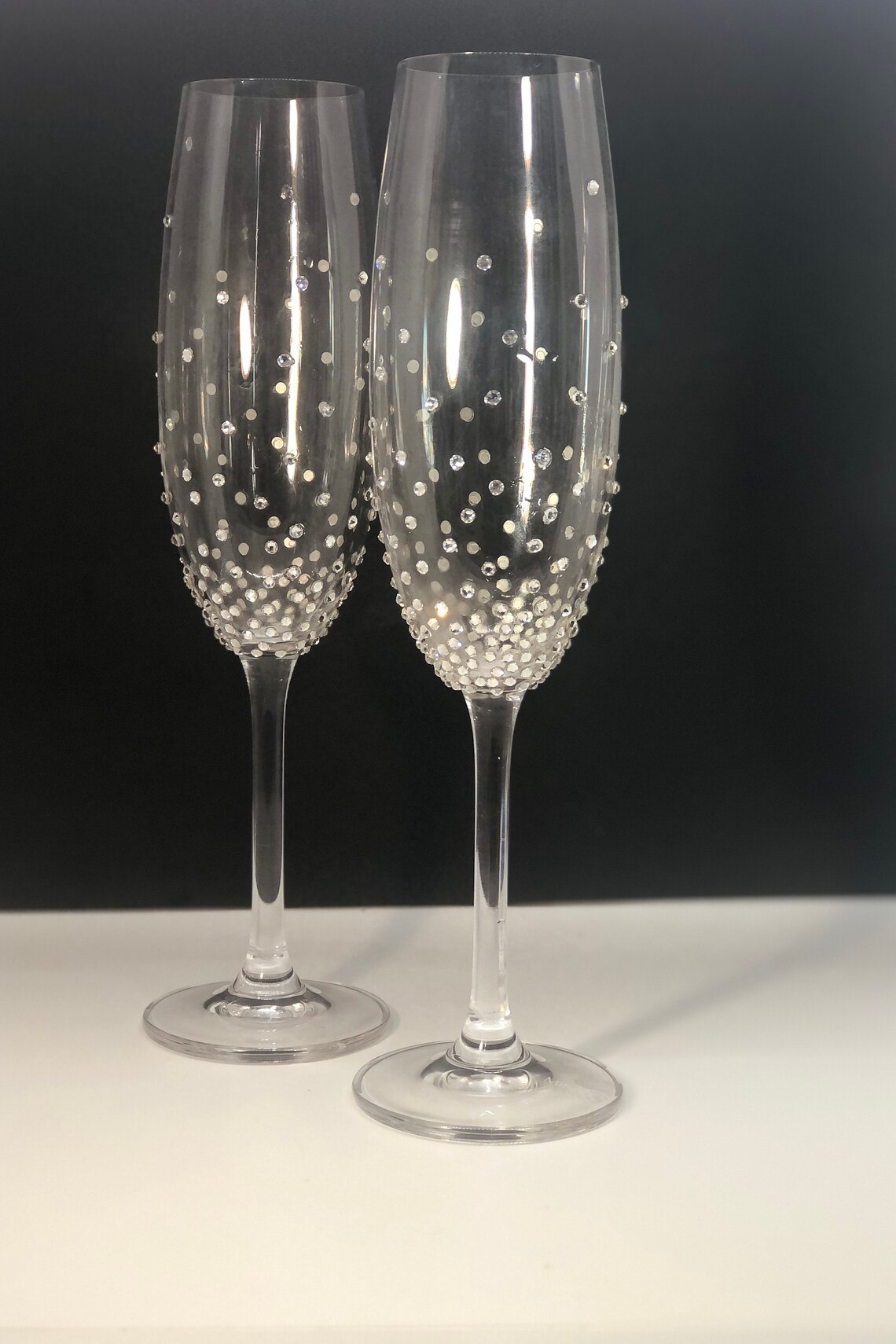 Swarovski Crystal Champagne Glasses Set of 2 Etsy