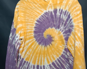 Camiseta grande con capucha y efecto tie-dye, ligera, con capucha y efecto tie-dye, camiseta de manga larga con capucha y efecto tie-dye, camiseta con efecto tie-dye