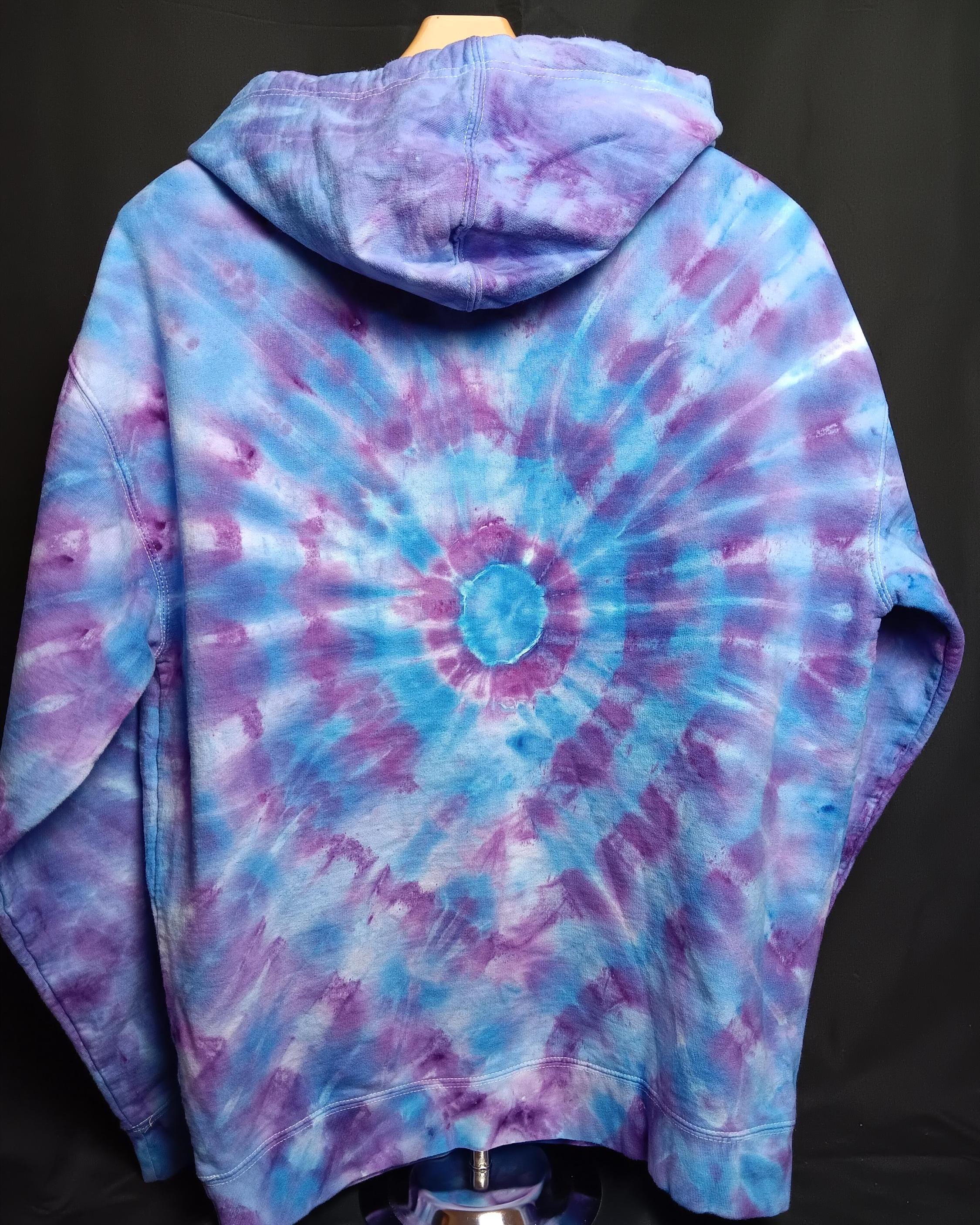 Black And Purple Tie Dye Men's Hoodie
