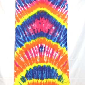 Rainbow Tie Dye Beach Towel, unique colorful tie dye beach towel, cozy soft beach towel