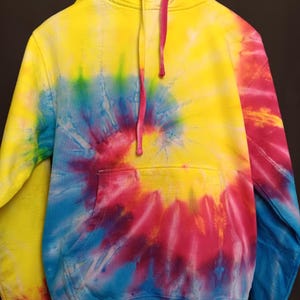 Tie Dye Adult Small Hoodie, rainbow small hoodie, men&#39;s tie dye hoodie, women&#39;s tie dye hoodie hooded sweatshirt, rainbow dyed hoodie