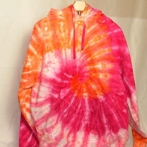Orange Tie Dyed Hoodie - Tie Dye Hoodie - Hoodies - Tie Dye
