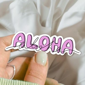 Sticker Aloha pour les amoureux d'Hawaï - Autocollant mignon pour Ordinateur Portable, Cahier, et Plus