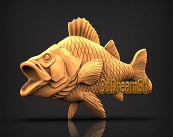 fish STL model, CNC router engraver, artcam, aspire, cnc files, wood, art, wall decor, CNC