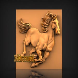 Horse STL model, CNC router engraver, artcam, aspire, cnc files, wood, art, wall decor, CNC