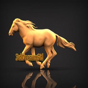 Pferd STL-Modell, CNC-Fräser Engraver, Artcam, Aspire, CNC-Dateien, Holz, Kunst, Wanddekor, CNC