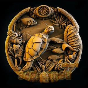 turtle STL model, CNC router engraver, artcam, Aspire, cnc files, wood, art, wall decor, CNC
