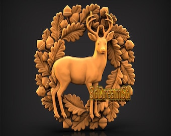 Deer STL Model, CNC Router Engraver File