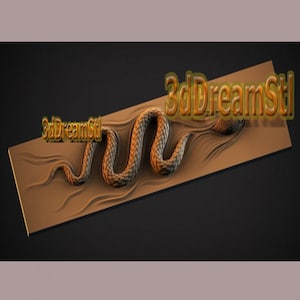 Snake STL model, CNC router engraver, artcam, aspire, cnc files, wood, art, wall decor, CNC