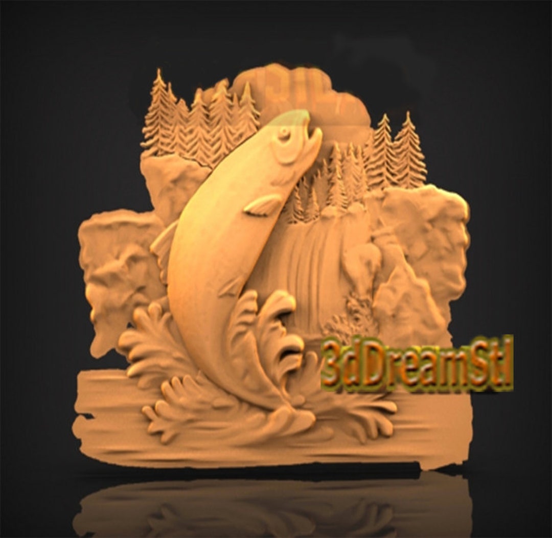 Fishing Panel STL Model, CNC Router Engraver File - Etsy