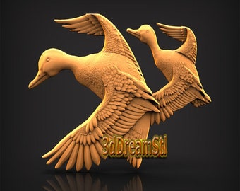 Flying Ducks STL Model, CNC Router Engraver File