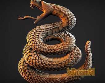 Snake STL Model, CNC Router Engraver File