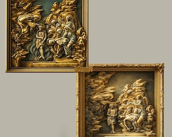 Baptism of Jesus STL model, CNC router engraver, artcam, Aspire, cnc files, wood, art, wall decor, CNC
