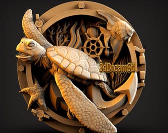 Turtle STL Model, CNC Router Engraver File