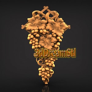 grapes 4 STL model, CNC router engraver, artcam, aspire, cnc files, wood, art, wall decor, CNC