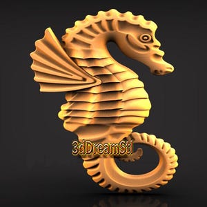 sea horse STL model, CNC router engraver, artcam, Aspire, cnc files, wood, art, wall decor, CNC