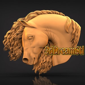 Pferd STL Modell, CNC-Fräser Engraver, Artcam, Aspire, CNC-Dateien, Holz, Kunst, Wanddekor, CNC