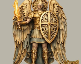 Archangel Michael STL Model, CNC Router Engraver File, Wood Art, Wall Decor