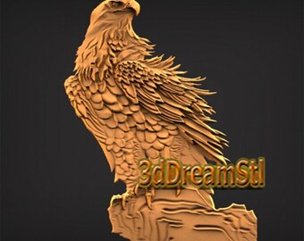 Adler STL-Modell, CNC-Fräser-Gravierer, Wand-Dekor-CNC-Dateien