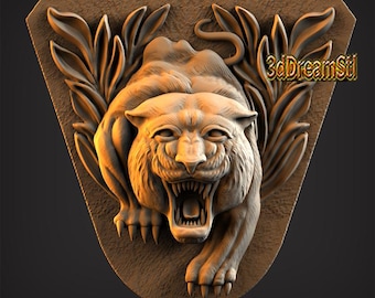 Tiger STL model, CNC router engraver, artcam, Aspire, cnc files, wood, art, wall decor, CNC