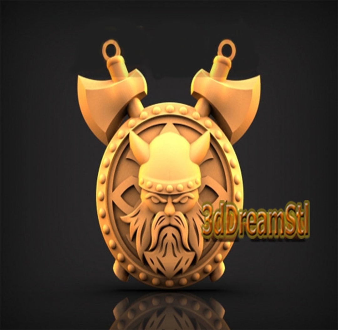 Shield With Viking STL Model, CNC Router Engraver, Artcam, Aspire, Cnc ...