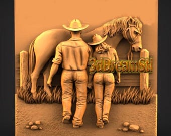 Modelo STL de la familia Cowboy, archivo para grabadora CNC