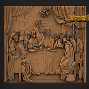 last supper STL model, CNC router engraver, artcam, Aspire, cnc files, wood, art, wall decor, CNC