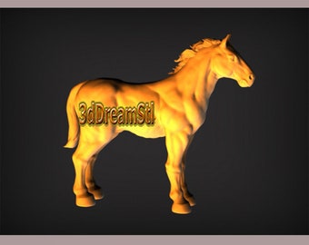 Modelo STL de caballo, archivo para grabadora CNC