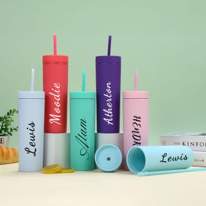 Custom Skinny Tumblers,Personalized Tumbler with Lid and Straw,Custom Wedding Cups,Bridesmaid Tumbler,Gifts for her,Girl&#39;s Trip Tumbler