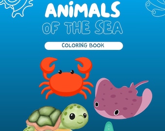 Sea Animals Coloring Book 60 Pages Instant Download