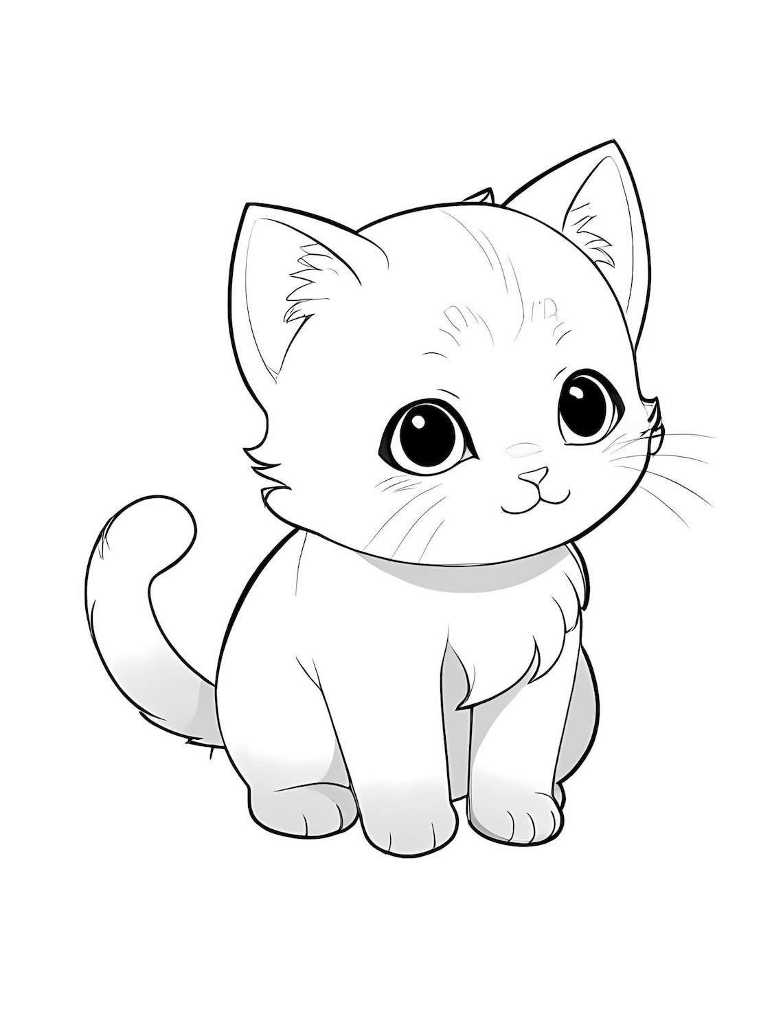 CUDDLY Cat Coloring Book, Cute Coloring Pages, Digital Download 8.5"x11 ...