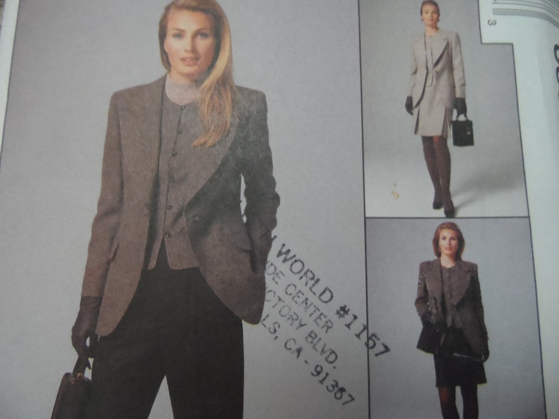 McCalls 8538 Misses Wardrobe Pattern Jacket Pants Size 18 Uncut Vest Skirt