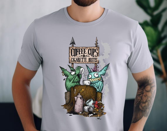 Coffee & Cigarettes Unisex Tee: Funny Graphic Novelty Shirt