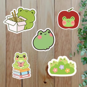 Frog and Mushroom Stickers Pack – 40 Pieces | Cute Cottagecore Aesthetic Stickers for Journals, Scrapbooks, Planners, Laptops and Crafts
