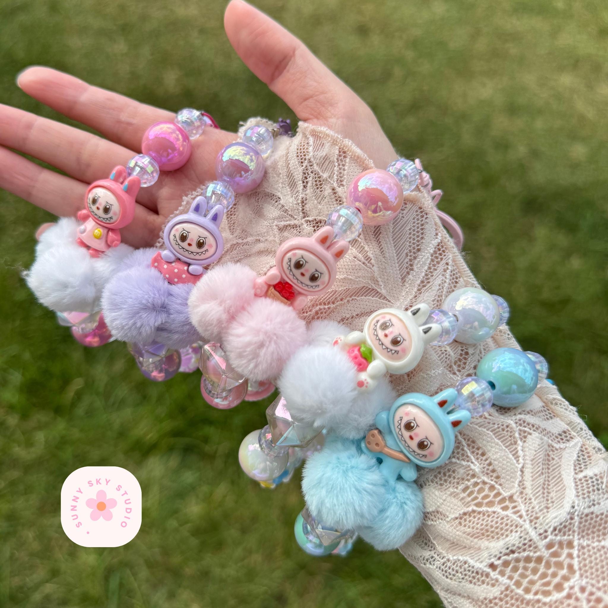 Korean Bunny Camel Leather Tassel Rabbit Key Ring Bag Charm