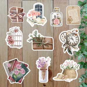 Retro and Minimalist Stickers Pack – 40 Pieces | Aesthetic Vintage Stickers for Journals, Scrapbooks, Planners, Laptops and DIY Crafts