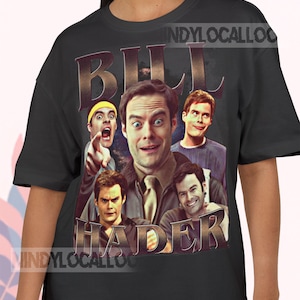 Vintage Bootleg Tee - Camiseta retrô Bill Hader, estética dos anos 90-Y2K, ícone raro da TV e da comédia, colecionável para fãs, presente de streetwear