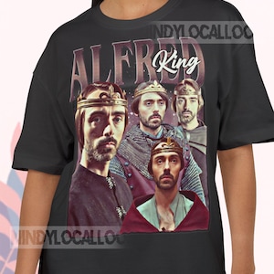 Vintage Bootleg Tee - King Alfred Retro Shirt, 90s-Y2K Aesthetic, Rare Historical TV Character, Fan Collectible, Streetwear Gift