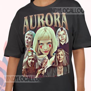 Vintage Bootleg Tee - Aurora Retro Shirt, 90s-Y2K Aesthetic, Rare Music & Movie Star, Fan Collectible, Streetwear Gift Retro Graphic T-shirt