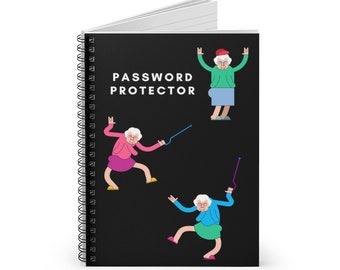 Angry Granny Password Protector Password Keeper Spiral Notebook - Ruled Line 7"x9"
