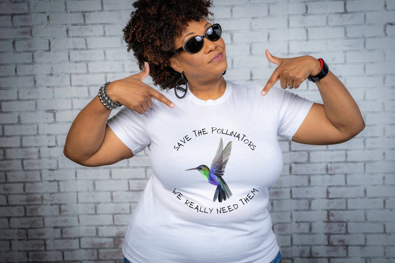 Save the Pollinators Hummingbird Shirt Unisex Jersey Short Sleeve Tee Size XS to Plus image 2