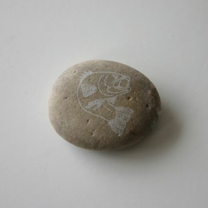 Fish Engraved Stone Worry Stone Pet Gift Aquarium Rock