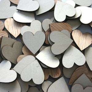 100 Laser Cut Wooden Hearts Wedding Decor