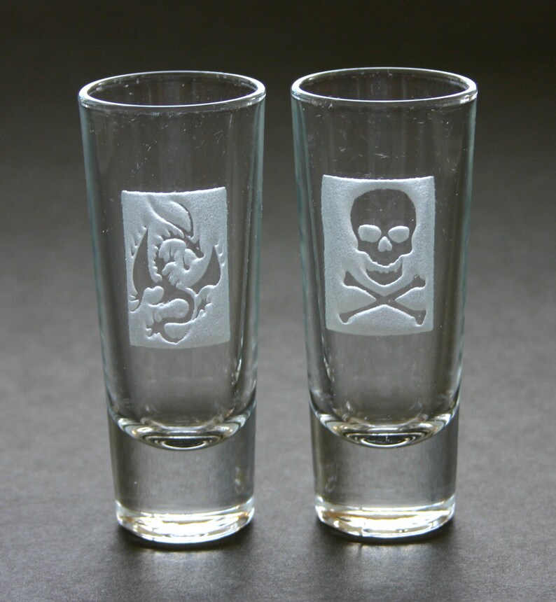 Custom Etched Shot Glasses Personalized Set of 6 Weddings Etsy