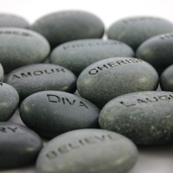 Custom Engraved Stone Worry Stone Pocket Rock Name Stone